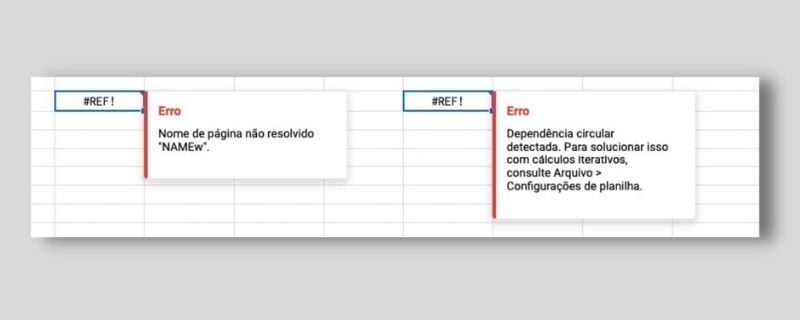 Dicas do erro #REF! no Google Planilhas